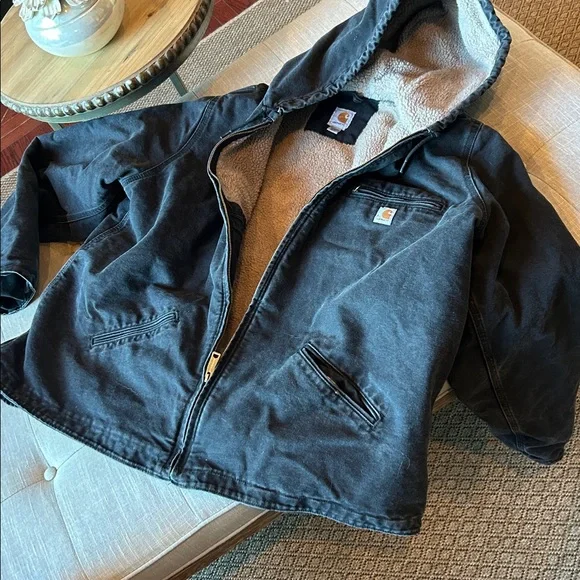 Carhartt Men Jacket Rare Vintage Duck Canvas Sherpa Zip Jacket Size 3XL - Picture 1 of 10